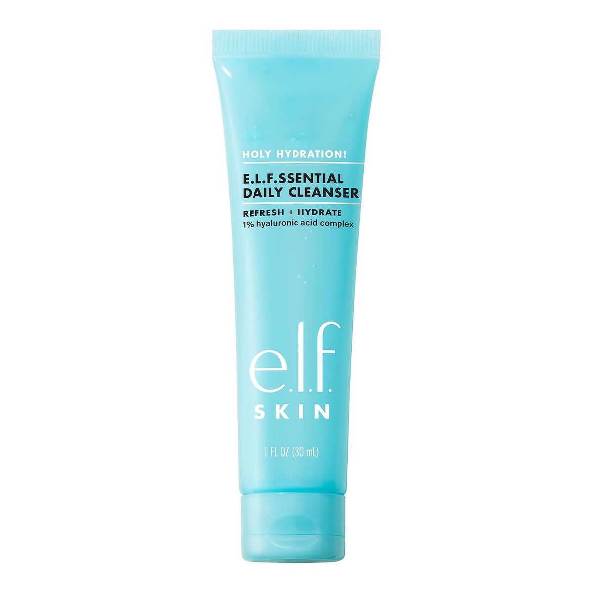 e.l.f. SKIN Holy Hydration! e.l.f.ssential Daily Cleanser | Gentle & Refreshing Gel-to-Foam Face Cleanser. Hydrated-Feel & Soft Skin. 1% Hyaluronic Acid Complex. Vegan & Cruelty-Free