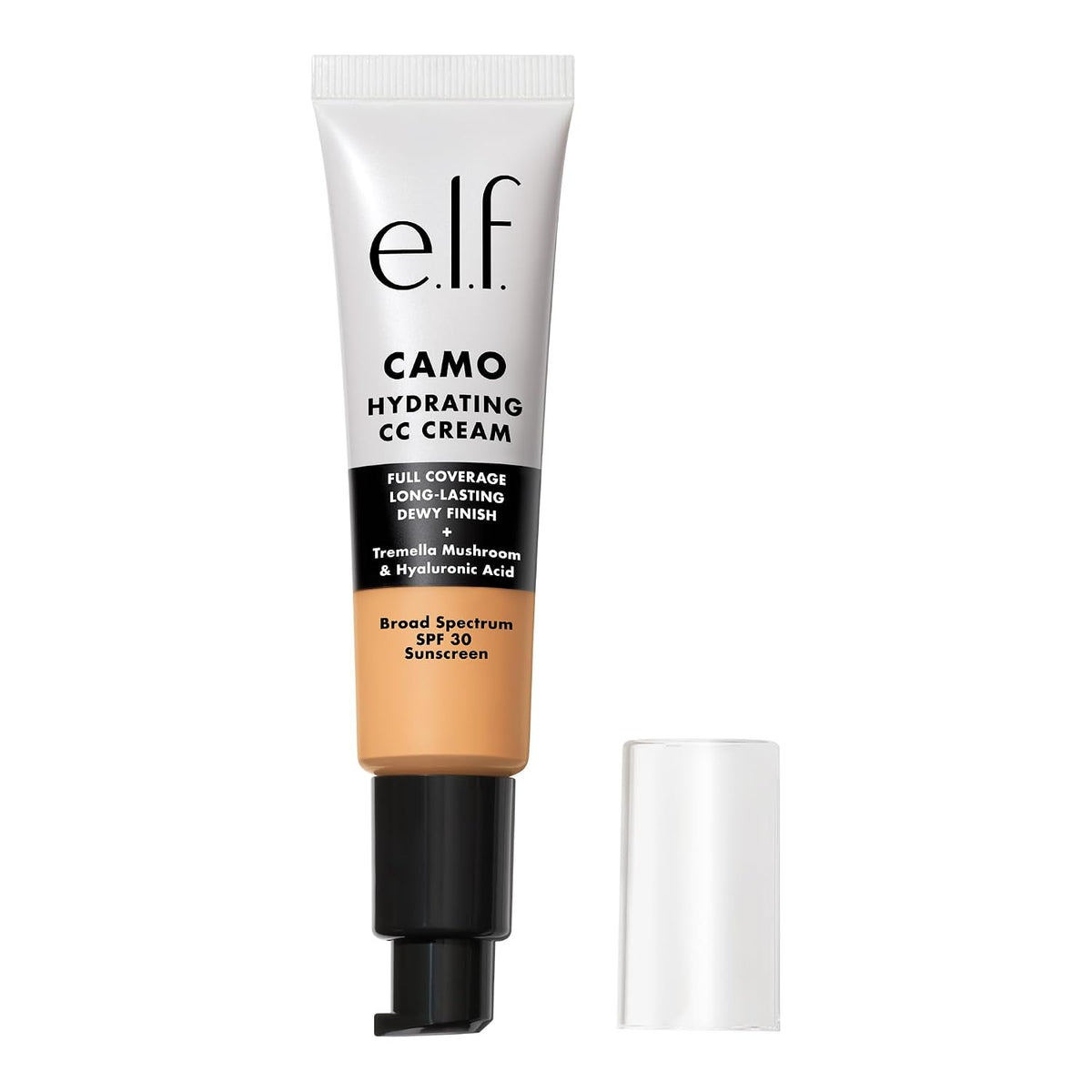 e.l.f. Hydrating Camo CC Cream. Medium 310 C | SPF 30. Color Correcting Full Coverage Foundation For A Dewy Finish. Vegan & Cruelty-Free