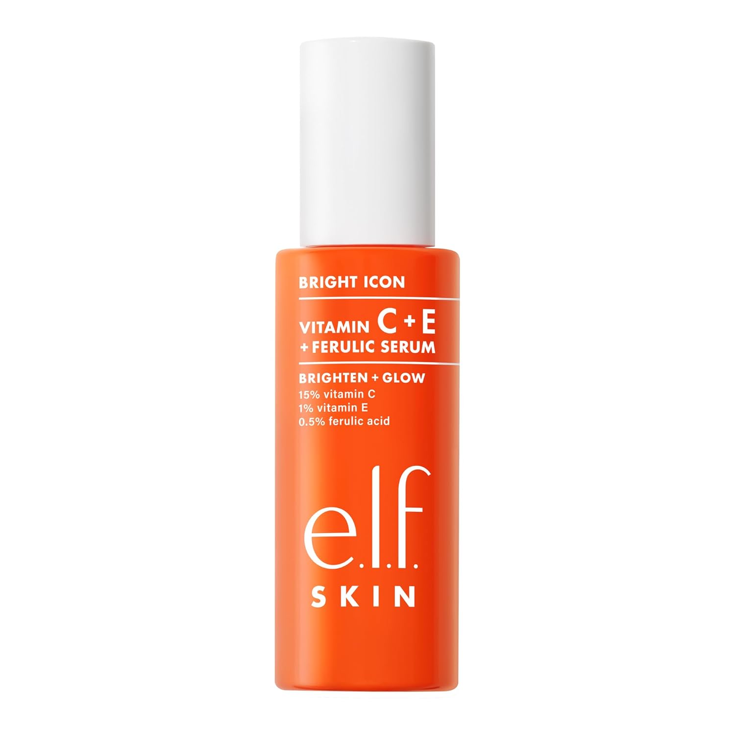 e.l.f. SKIN Bright Icon Vitamin C + E + Ferulic Serum. 1 oz | Brightening Serum with 15% Vitamin C. 1% Vitamin E & 0.5% Ferulic Acid. Helps the Look of Dark Spots. Vegan & Cruelty-Free