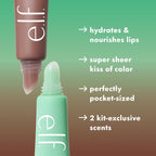 e.l.f. Squeeze Me More Lip Balm Duo. Mint/Chocolate | Moisturizing Balm For A Sheer Tint Of Color. Made With Hyaluronic Acid. Vegan & Cruelty-Free. Mint & Chocolate