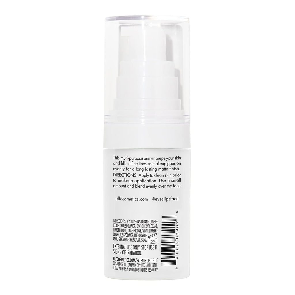 e.l.f. Mineral Infused Face Primer. Primer For A Smooth Foundation Base. Fills In Fine Lines & Refines Complexion. Vegan & Cruelty-free. Small