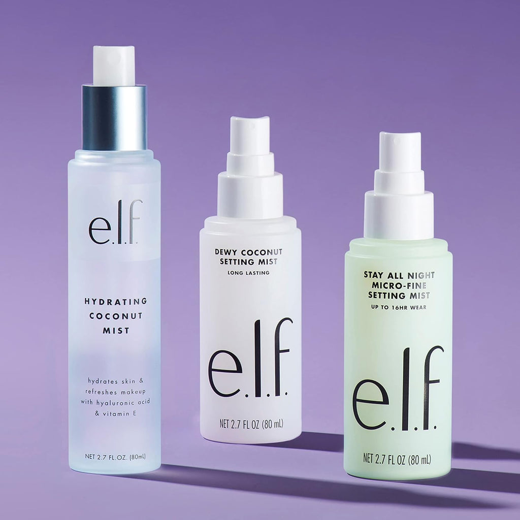 e.l.f. Dewy Coconut Setting Mist. Makeup Setting Spray For Hydrating & Conditioning Skin. Infused With Green Tea. Vegan & Cruelty-Free. 2.7 Fl Oz