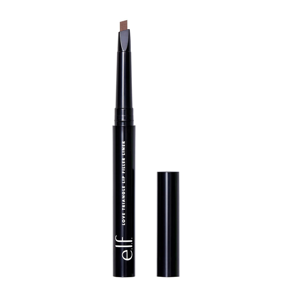 e.l.f. Love Triangle Lip Filler Liner. 2-in-1 Lipliner Pencil For Sculpting & Filling. Long-Lasting Intense Color. Vegan & Cruelty-Free. Deep Brown