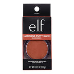 e.l.f. Luminous Putty Blush. Putty-to-Powder. Buildable Blush With A Subtle Shimmer Finish. Highly Pigmented & Creamy. Vegan & Cruelty-Free. Barbados