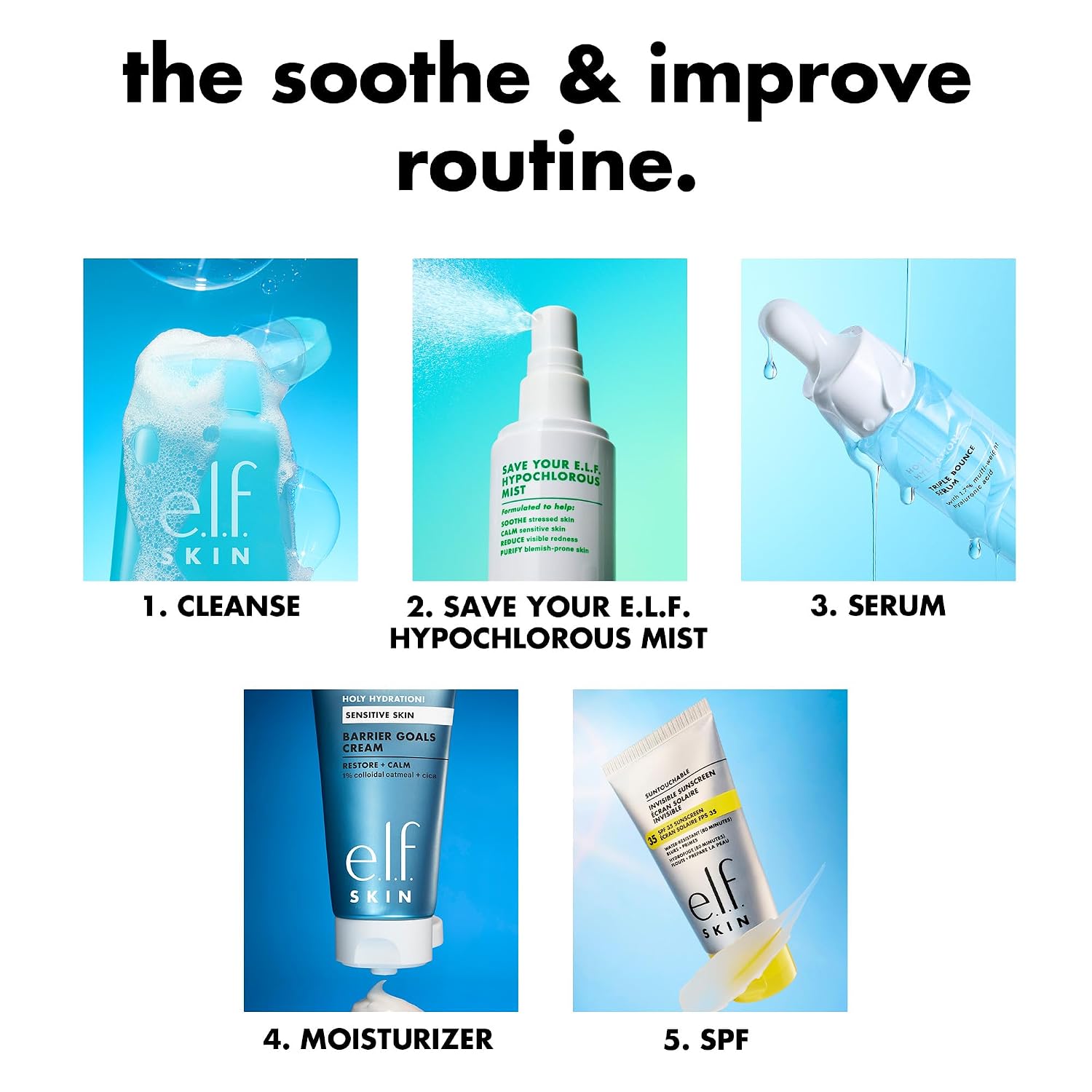 e.l.f. SKIN Save Your s.e.l.f. Hypochlorous Mist | Dermatologist-Developed Facial Spray. Soothes & Calms Redness. Sensitive & Blemish-Prone Skin. Vegan & Cruelty-Free
