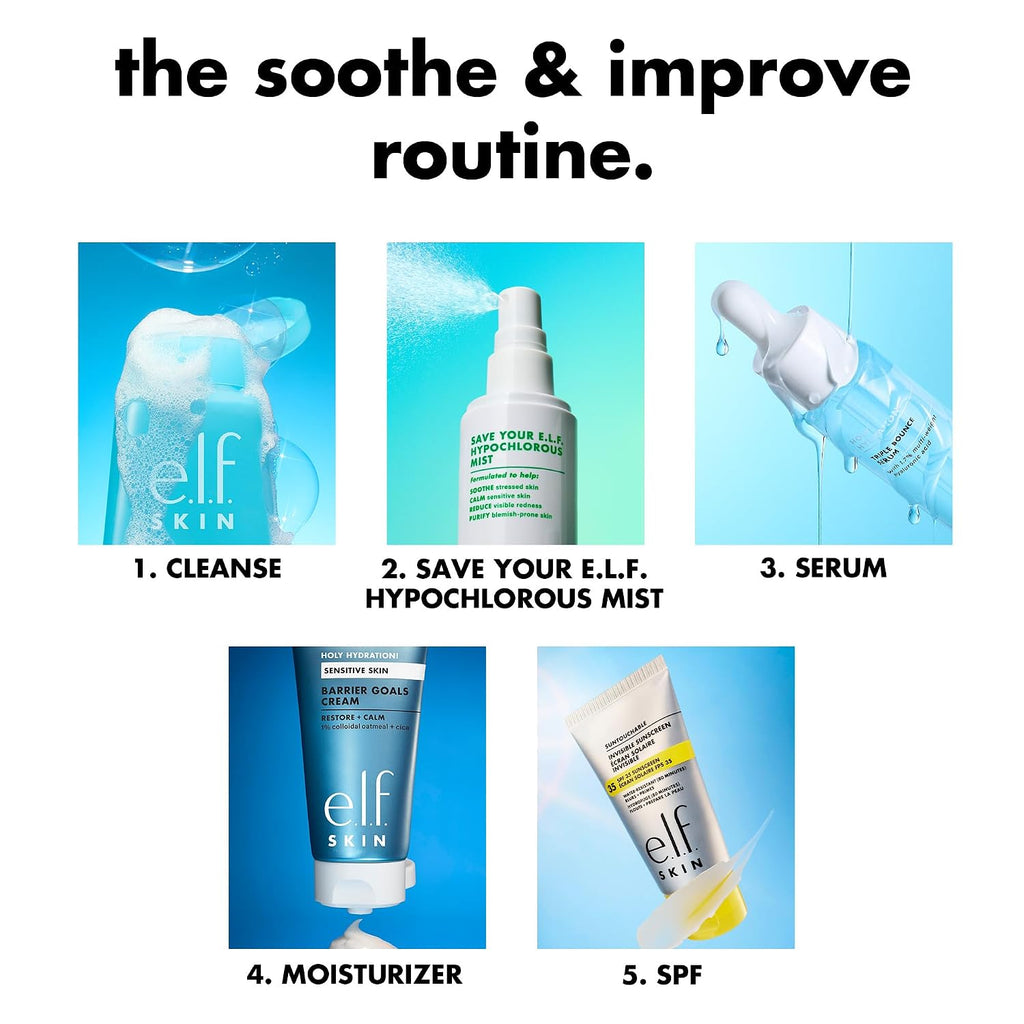 e.l.f. SKIN Save Your s.e.l.f. Hypochlorous Mist | Dermatologist-Developed Facial Spray. Soothes & Calms Redness. Sensitive & Blemish-Prone Skin. Vegan & Cruelty-Free