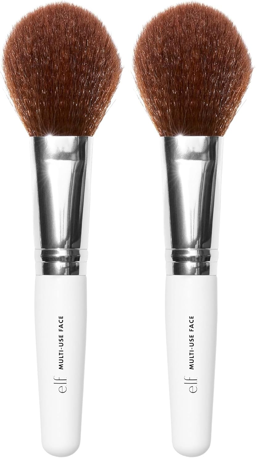 e.l.f. Multi-Use Face Brush. Versatile Makeup Brush For Applying Foundation. Bronzer & Blush. Use With Powder. Cream & Liquid. Vegan & Cruelty-Free