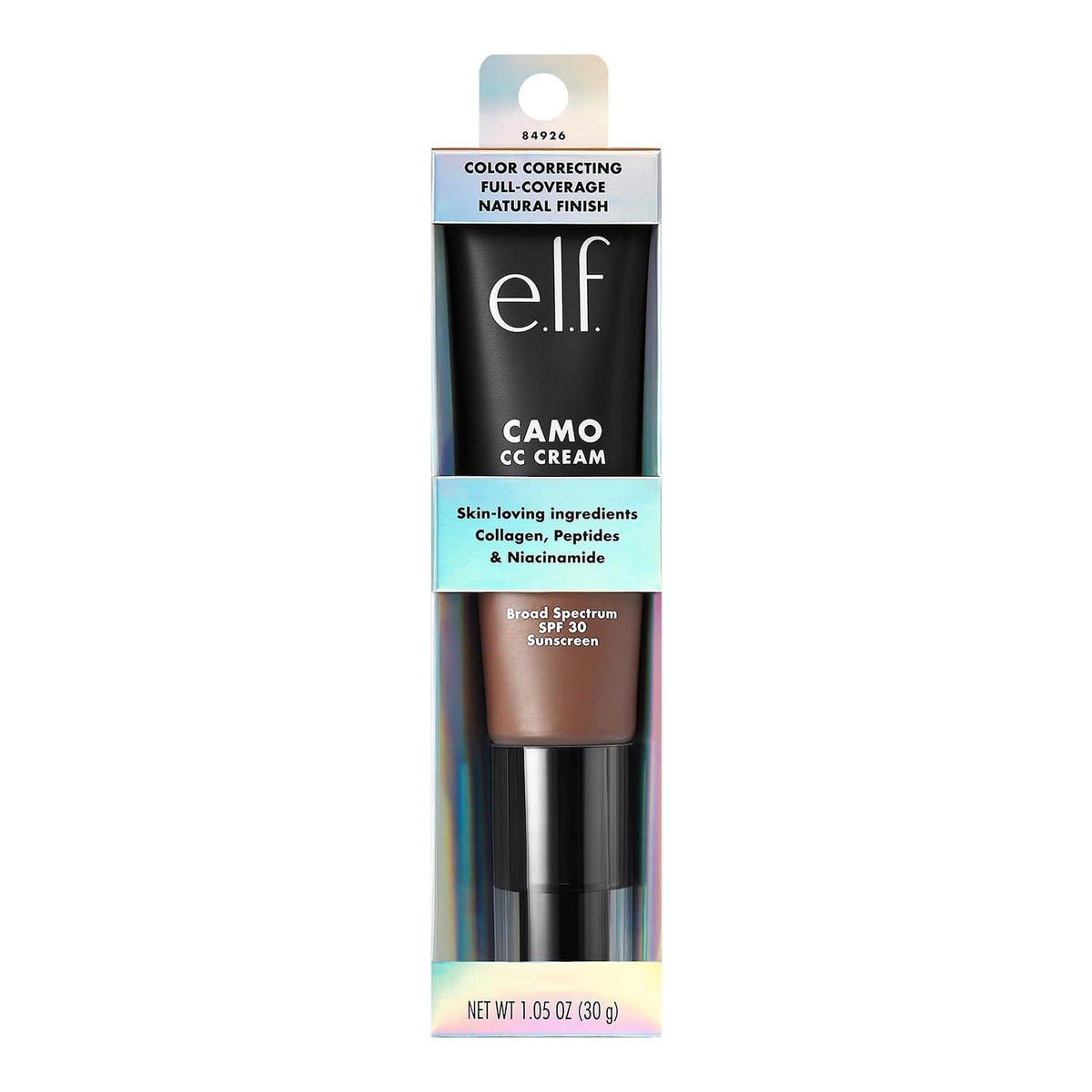e.l.f. Camo CC Cream. SPF 30 Color-Correcting Medium-To-Full Coverage Face Foundation. Delivers An Airbrushed Finish. Vegan & Cruelty-Free. Deep 560 C