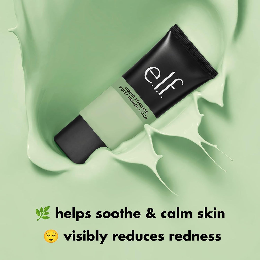e.l.f. Liquid Poreless Putty Primer + Cica | Face Primer For Gripping Makeup. Visibly Reducing Redness & Soothing Skin. Vegan & Cruelty-Free