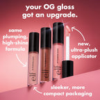 e.l.f. Lip Plumping Gloss. Praline | High-Shine Sheer Color. Hydrates & Creates Fuller Lips With Vitamin E. Vegan & Cruelty-Free. Praline. 0.09 Fl Oz