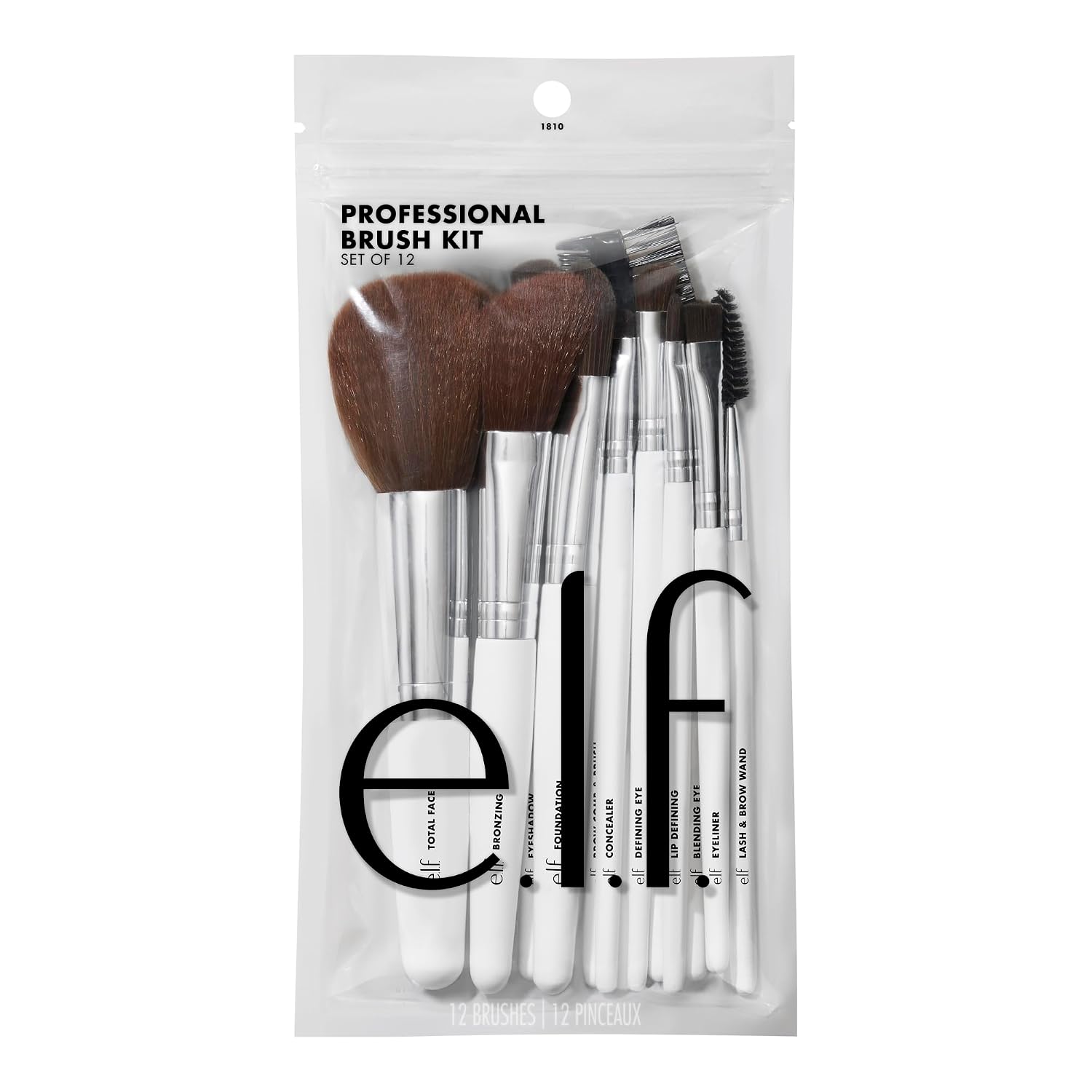 e.l.f. Professional Set of 12 Makeup Brushes. Pro-Worthy Makeup Brushes For A Flawless Full-Face Application. Vegan & Cruelty-Free