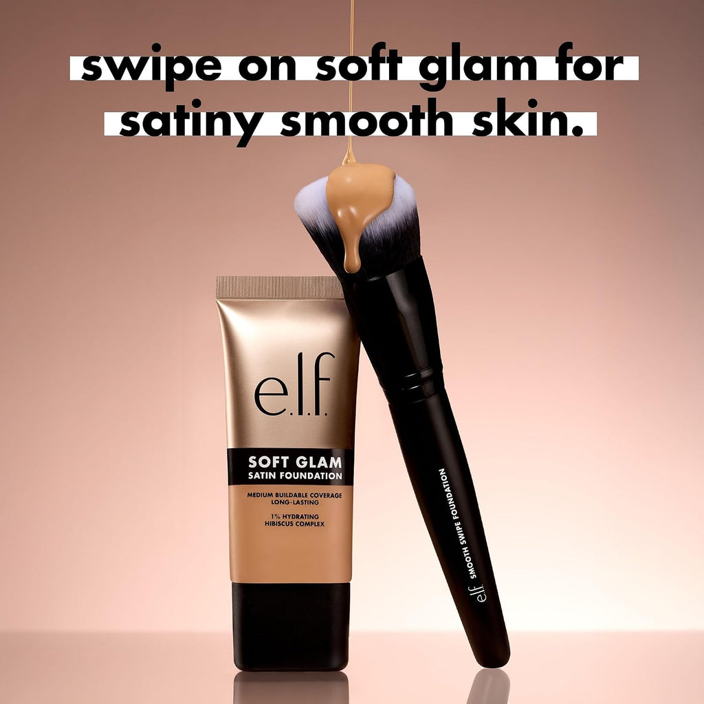 e.l.f. Soft Glam Satin Foundation. Medium Coverage. 25 Light Neutral | Satin Finish. Long-Lasting Wear. Hydrating Hyaluronic Acid & Hibiscus Complex. Blurs Pores. Lightweight. Vegan & Cruelty-Free