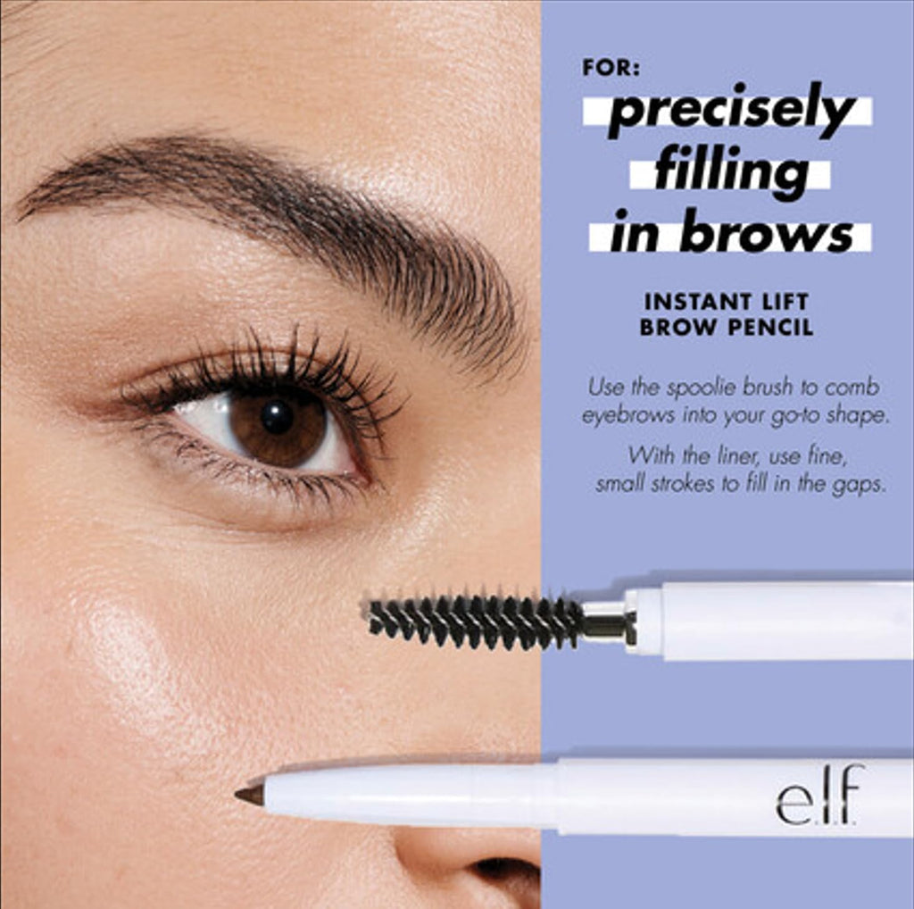 e.l.f. Instant Lift Brow Pencil. Dual-Sided. Taupe | Retractable Precision-Tip Brow Pencil with Grooming Spoolie for Buildable Natural-Looking Color. Vegan & Cruelty-Free