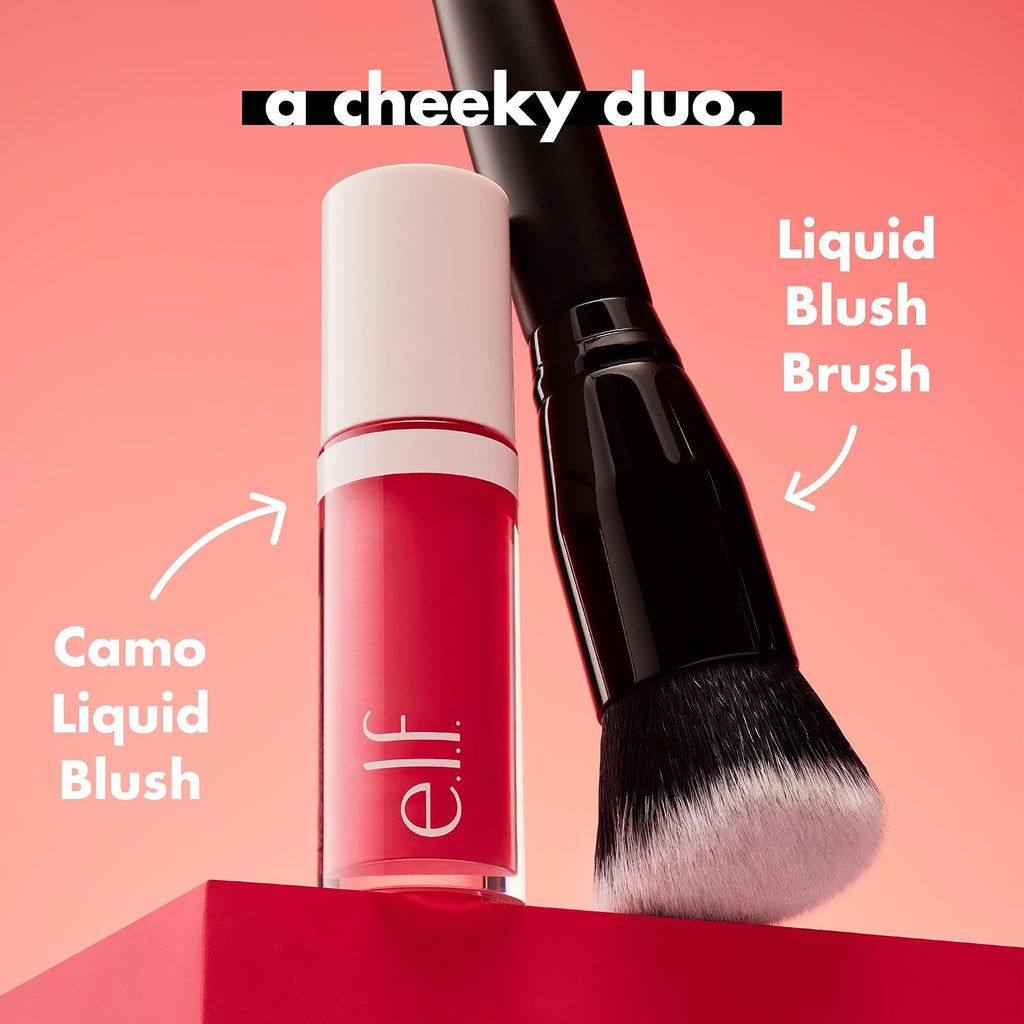 e.l.f. Camo Liquid Blush Brush | Angled Blush Brush Ideal For Applying & Blending Colors On Cheeks. Soft. Dense Bristles. Vegan & Cruelty-free