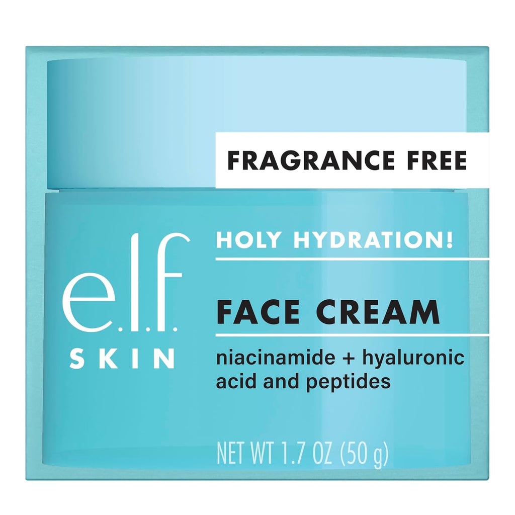 e.l.f. SKIN Holy Hydration! Face Cream with Hyaluronic Acid. Fragrance Free. Niacinamide & Peptides. Nourishing Moisturizer. Vegan & Cruelty-Free