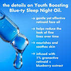 e.l.f. SKIN Youth Boosting Blue-ty Sleep Night Oil | Gentle Overnight Face Oil. Treats Fine Lines & Uneven Texture. Lightweight. Vegan & Cruelty-Free