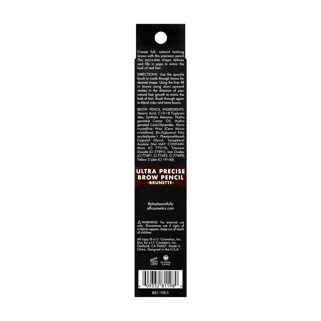 e.l.f. Ultra Precise Brow Pencil. Dual-Ended. Ultra Fine Tip Defines & Fills Eyebrows. Creamy Formula. Vegan & Cruelty-Free. Brunette