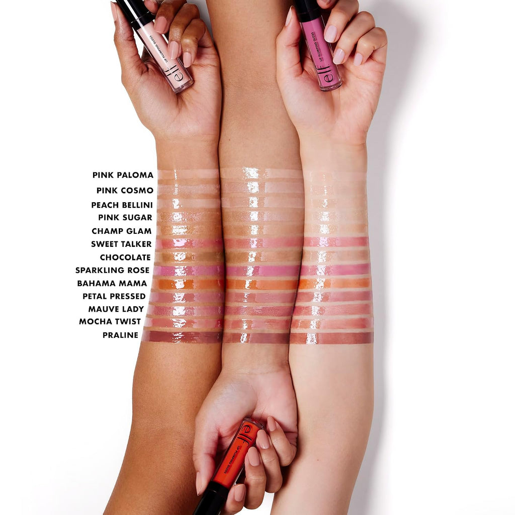 e.l.f. Lip Plumping Gloss. Pink Cosmo | High-Shine Sheer Color. Hydrates & Creates Fuller Lips With Vitamin E. Vegan & Cruelty-Free. Pink Cosmo. 0.09 Fl Oz