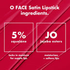 e.l.f. O Face Satin Lipstick. Richly Pigmented. Nourishing & Long-Lasting Creamy Lipstick. Infused With Jojoba. Vegan & Cruelty-Free. Me. Myself And I
