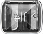 e.l.f.. Dual-Pencil Sharpener. Convenient. Essential Tool. Sharpens. Easy To Clean. Travel-Friendly. Compact. Includes Bonus Small Sharpener