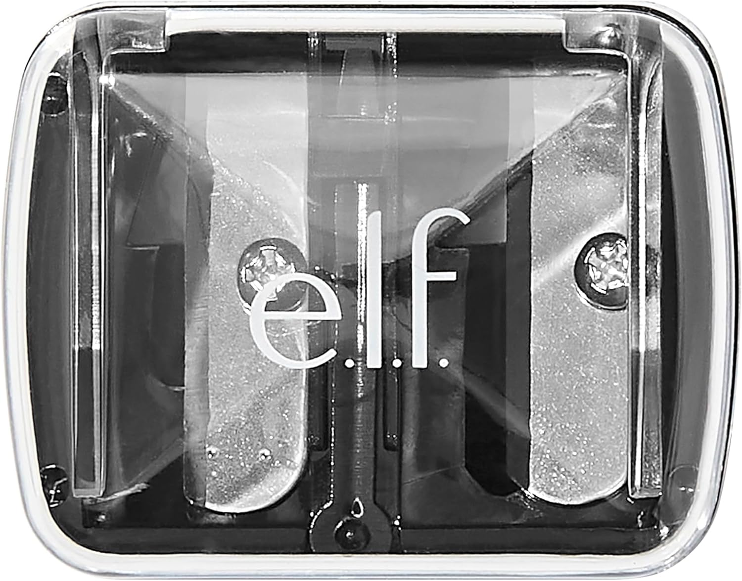 e.l.f.. Dual-Pencil Sharpener. Convenient. Essential Tool. Sharpens. Easy To Clean. Travel-Friendly. Compact. Includes Bonus Small Sharpener
