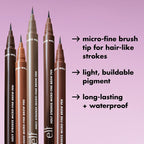e.l.f. Holy Strokes Micro-Fine Brow Pen. Liquid Waterproof Eyebrow Makeup For Detailing & Adding Dimension. Vegan & Cruelty-Free. Soft Brown