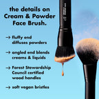 e.l.f. Dual-Ended Cream + Powder Brush | Two-in-One Makeup Brush For Creating A Gorgeous. Airbrushed-looking Complexion. Vegan & Cruelty-free