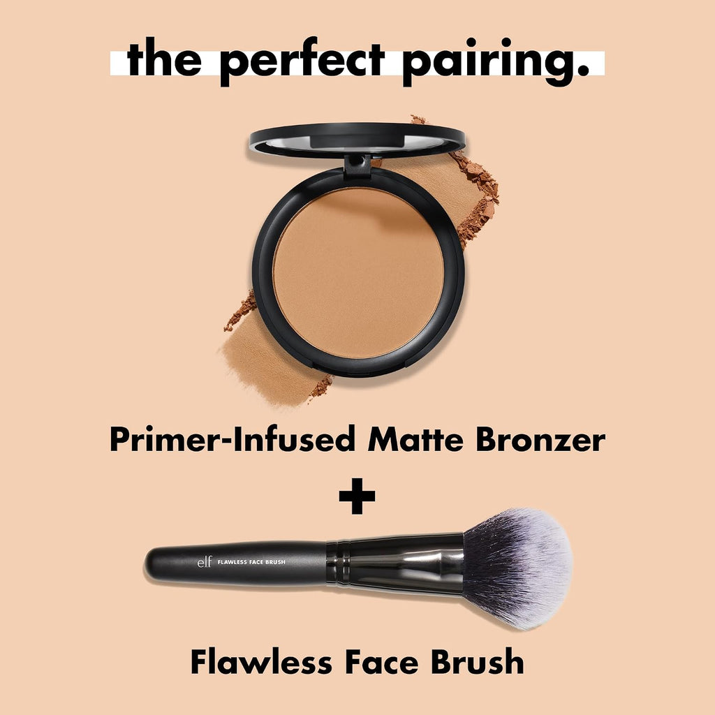 e.l.f. Primer-Infused Bronzer. Fresh Tan | Long-Lasting. Lightweight & Buildable Powder Bronzer. Delivers A Matte Finish. Vegan & Cruelty-Free