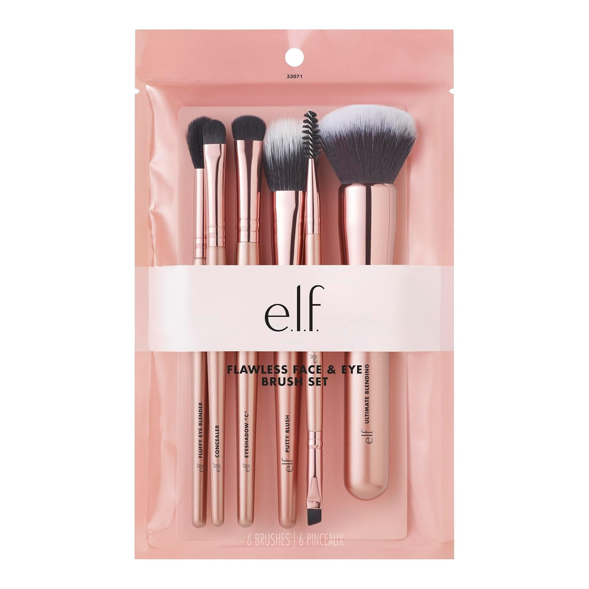e.l.f. Flawless Face Kit. 6-Piece Brush Collection. Brushes For Face. Eyes & Brows. Vegan & Cruelty-Free
