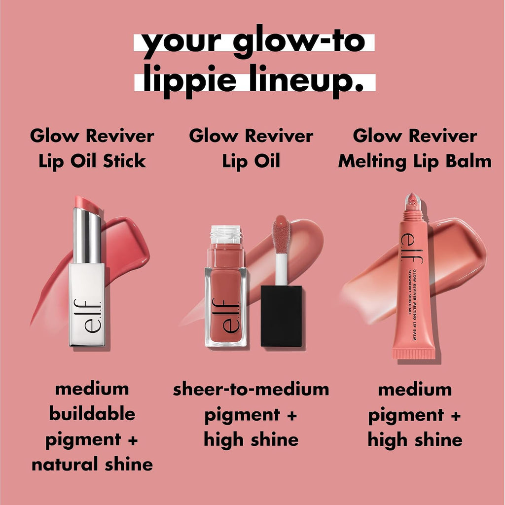 e.l.f. Glow Reviver Lip Oil Stick. Pink-Me Energy | Tinted. Non-Sticky & Hydrating For A Soft-Shine Finish. Vegan & Cruelty-Free
