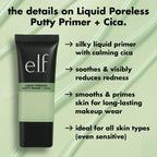 e.l.f. Liquid Poreless Putty Primer + Cica | Face Primer For Gripping Makeup. Visibly Reducing Redness & Soothing Skin. Vegan & Cruelty-Free