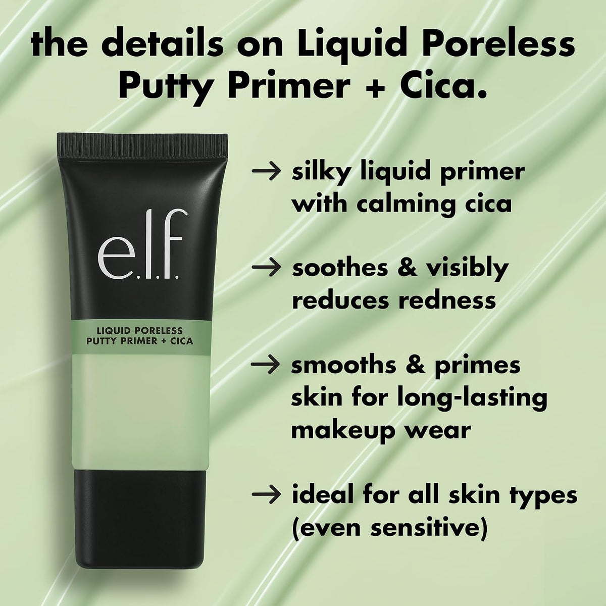 e.l.f. Liquid Poreless Putty Primer + Cica | Face Primer For Gripping Makeup. Visibly Reducing Redness & Soothing Skin. Vegan & Cruelty-Free
