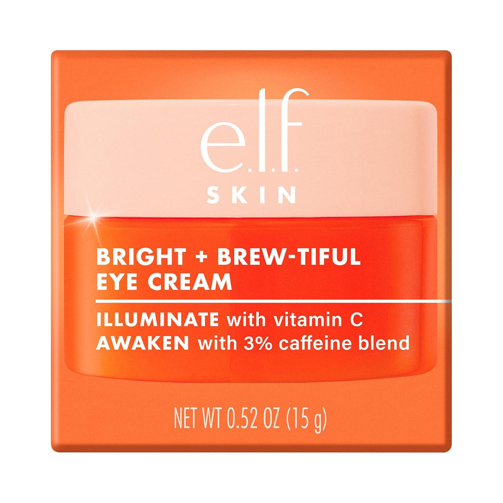 e.l.f. SKIN Bright + Brew-tiful Eye Cream. Helps Brighten Appearance Of Undereye Dark Circles & Repair Puffiness. Vegan & Cruelty-Free