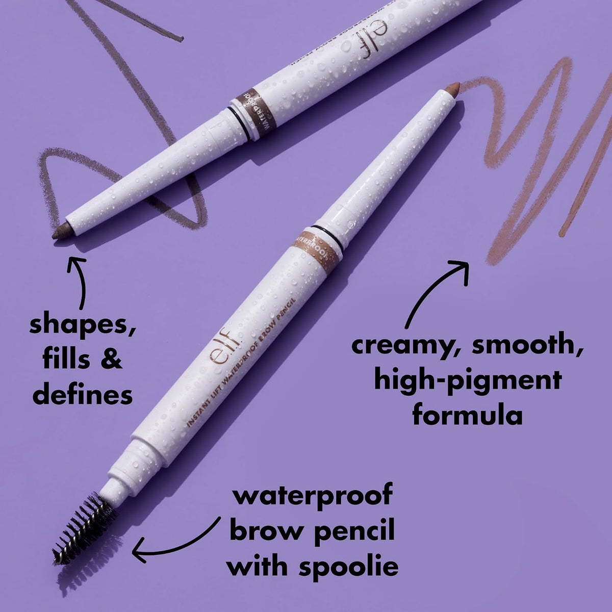 e.l.f. Instant Lift Waterproof Eyebrow Pencil. Deep Brown | Dual-Ended with Precision Tip & Spoolie. Smudge-Resistant Formula for Natural. Long-Lasting Brows