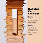 e.l.f. Hydrating Camo Concealer. Full Coverage. Medium Neutral | Satin Finish. Under-Eye & Blemish Coverage. Hydrating Formula. Long-Lasting Wear. Non-Creasing. Vegan & Cruelty-Free