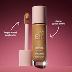 e.l.f. Halo Glow Liquid Filter. Hydrating Complexion Boost. 7 Deep/Rich | Soft Focus. Luminous Natural Glow for Face & Body. Infused with Hyaluronic Acid & Squalene. Vegan & Cruelty-Free
