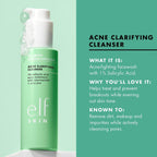 e.l.f. SKIN Blemish Breakthrough Clarifying Cleanser. Gel Cleanser For Removing Makeup. Controlling Oil & Clarifying Pores. 1% Salicylic Acid