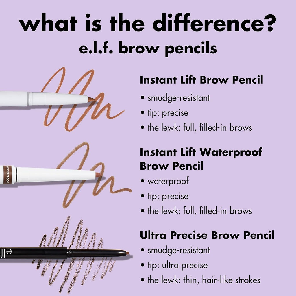 e.l.f. Instant Lift Brow Pencil. Dual-Sided. Blonde | Retractable Precision-Tip Brow Pencil with Grooming Spoolie for Buildable Natural-Looking Color. Vegan & Cruelty-Free