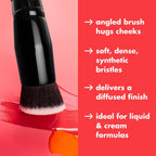e.l.f. Camo Liquid Blush Brush | Angled Blush Brush Ideal For Applying & Blending Colors On Cheeks. Soft. Dense Bristles. Vegan & Cruelty-free