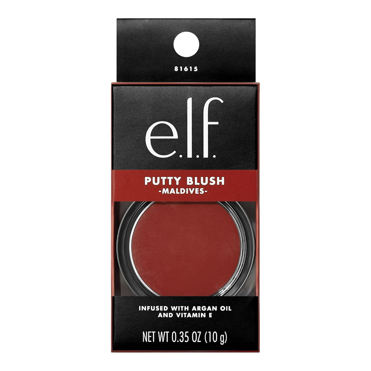 e.l.f. Putty Blush. Creamy & Ultra Pigmented Formula. Infused with Argan Oil & Vitamin E. Maldives. 0.35 Oz