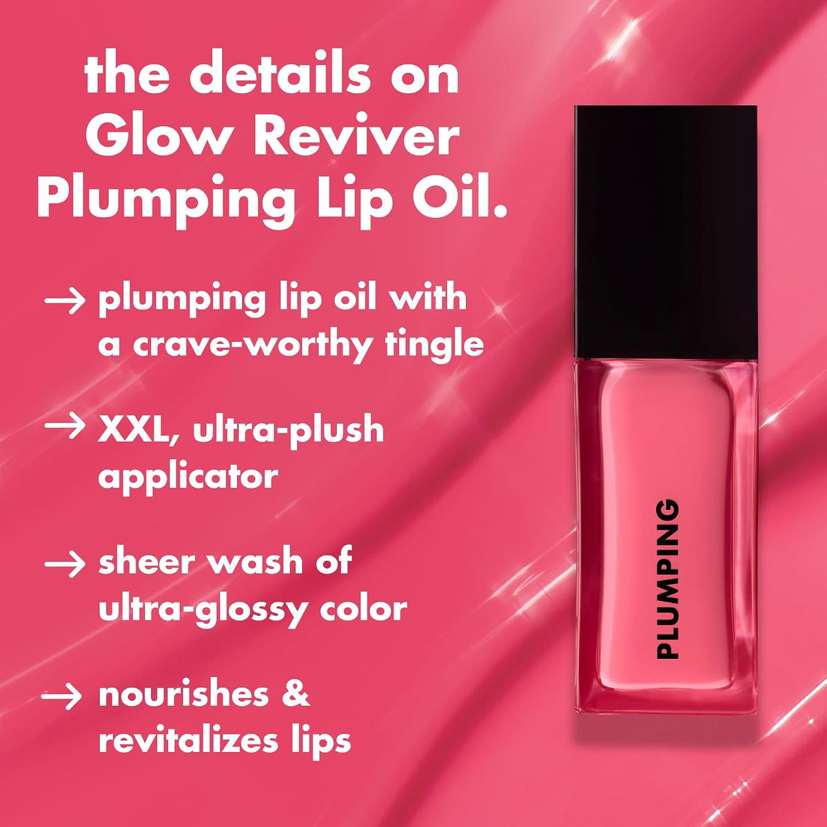 e.l.f. Glow Reviver Plumping Lip Oil. Burst Bubble | Tinted Lip Plumper For A High-Shine. Plump Finish. Infused With Jojoba Oil. Vegan & Cruelty-Free