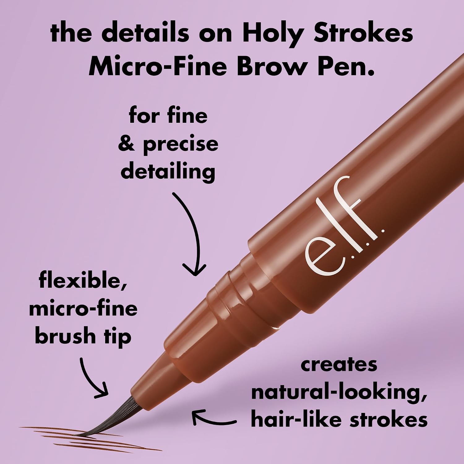 e.l.f. Holy Strokes Micro-Fine Brow Pen. Liquid Waterproof Eyebrow Makeup For Detailing & Adding Dimension. Vegan & Cruelty-Free. Auburn
