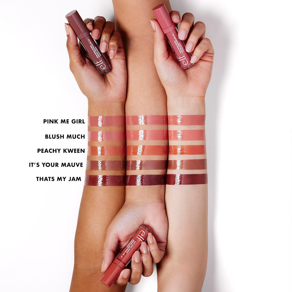e.l.f. Sun Boss Gloss SPF 25. Blush Much? | Pigmented Lip Gloss For A High-Shine Finish. Moisturizing & Conditioning Formula. Vegan & Cruelty-Free