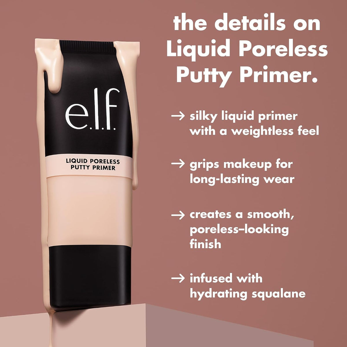 e.l.f. Liquid Poreless Putty Primer. Universal Sheer | Lightweight Face Primer For Long-lasting Makeup Wear. Creates A Smooth Complexion. Vegan & Cruelty-free