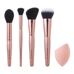 e.l.f. Complexion Essentials Brush & Sponge Set. Concealer. Powder. Blush & Highlighter Brushes & Total Face Sponge. Vegan & Cruelty-Free