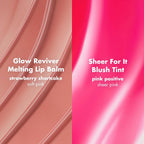 e.l.f. Sheer You Glow Lip & Cheek Duo. Sheer For It Blush Tint & Lip Balm | Buildable Sheer Color. Hydrating Glossy Finish. Tinted Lip Balm & Blush Tint Kit. Natural-Looking Glow. Vegan & Cruelty-Free