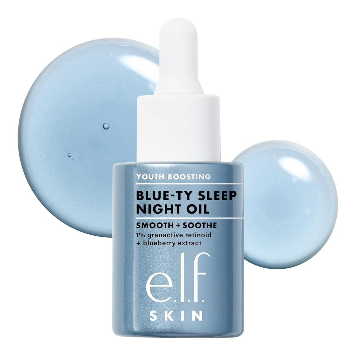 e.l.f. SKIN Youth Boosting Blue-ty Sleep Night Oil | Gentle Overnight Face Oil. Treats Fine Lines & Uneven Texture. Lightweight. Vegan & Cruelty-Free