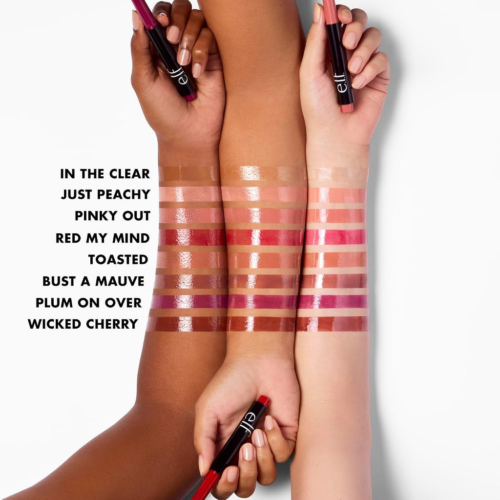 e.l.f. Pout Clout Lip Plumping Pen. Wicked Cherry | Nourishing Lip Balm For Sheer Color & Shine. Plumps & Moisturizes. Vegan & Cruelty-Free