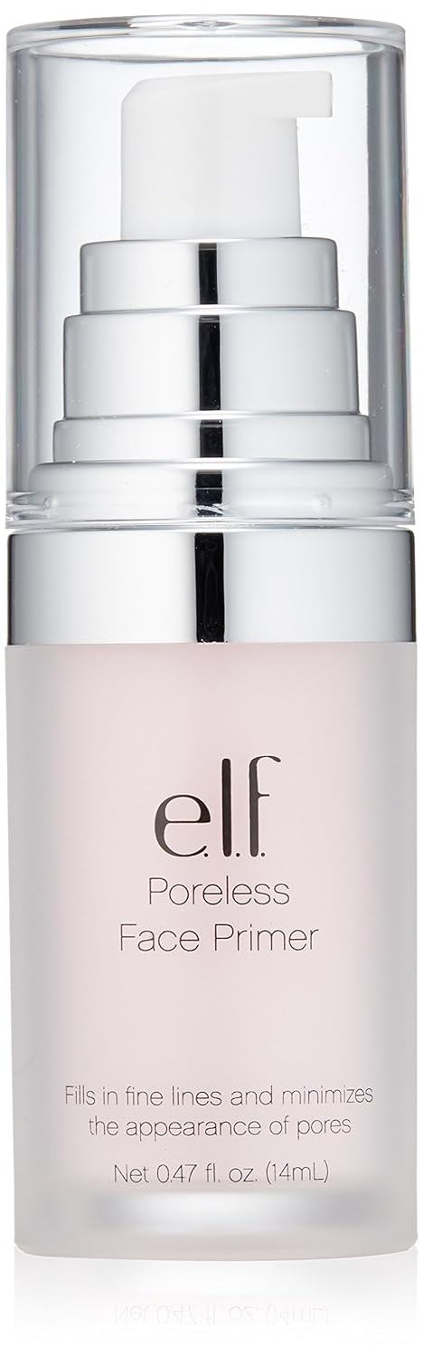 e.l.f. Poreless Face Primer - Large. Silky. Skin-Perfecting. Lightweight. Long Lasting. Absorbs Quickly. Smooths. Preps. Creates Flawless Base. Infused with Tea Tree and Vitamins A & E. 1.01 Fl Oz