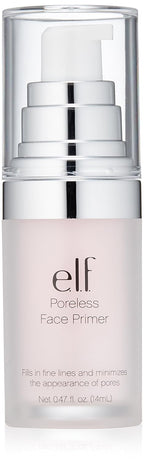 e.l.f. Poreless Face Primer - Large. Silky. Skin-Perfecting. Lightweight. Long Lasting. Absorbs Quickly. Smooths. Preps. Creates Flawless Base. Infused with Tea Tree and Vitamins A & E. 1.01 Fl Oz
